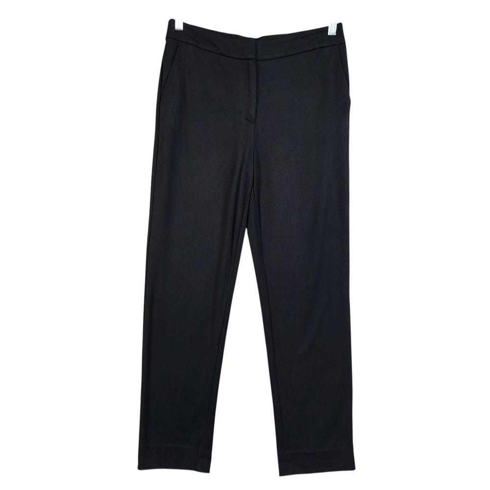 Talbots Womens Ponte Knit Trouser Size Medium Black Stretch Elastic Back Comfort